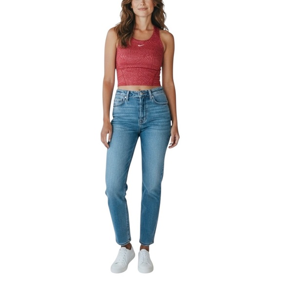 Nike Swoosh Dri-FIT Sleeveless Muscle Athletic Wear Tank Top Bright Red Shirt M - Picture 5 of 5